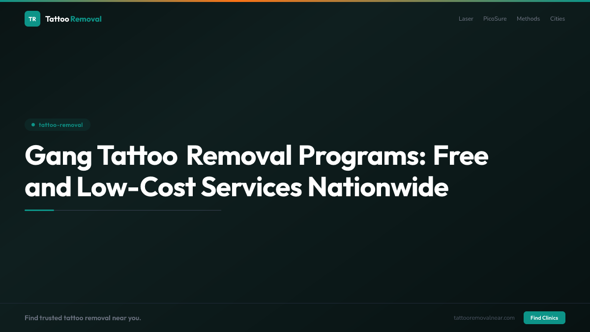 Gang Tattoo Removal Programs: Free and Low-Cost Services Nationwide
