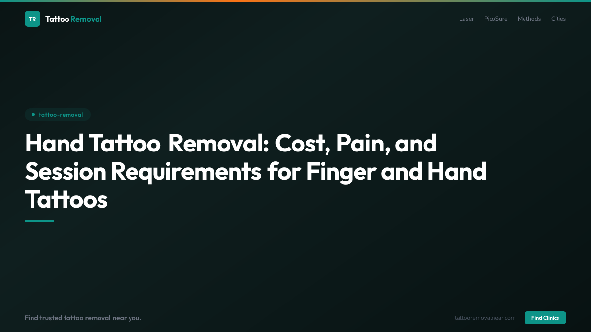 Hand Tattoo Removal: Cost, Pain, and Session Requirements for Finger and Hand Tattoos