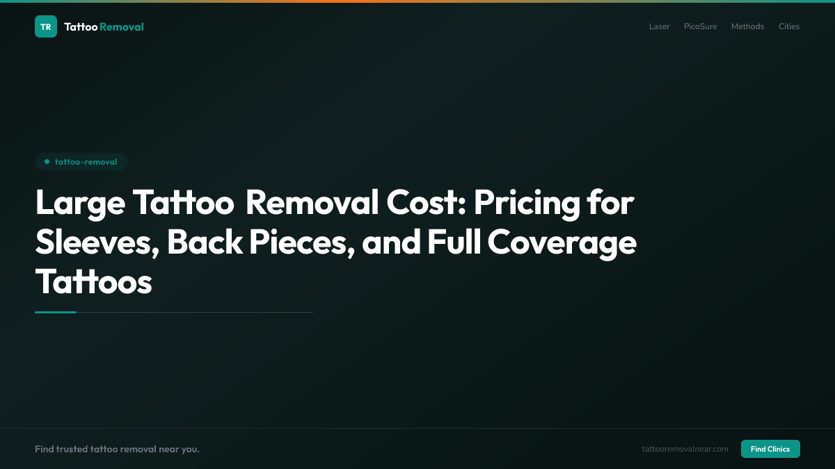 Large Tattoo Removal Cost: Pricing for Sleeves, Back Pieces, and Full Coverage Tattoos