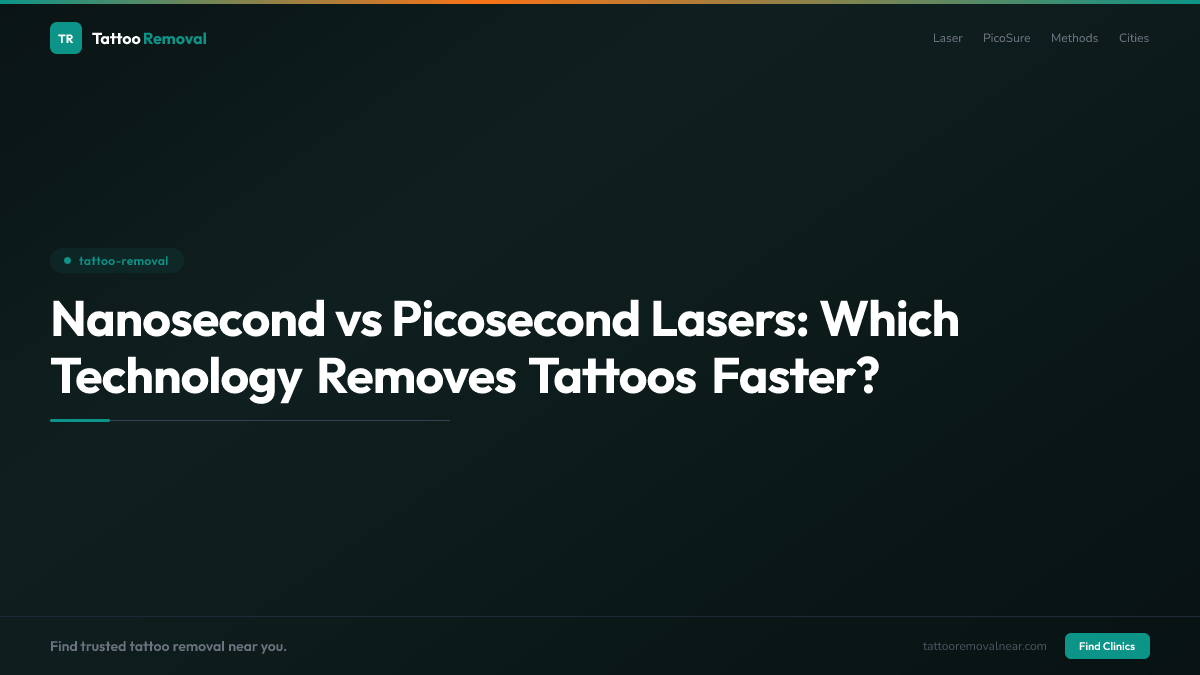 Nanosecond vs Picosecond Lasers: Which Technology Removes Tattoos Faster?