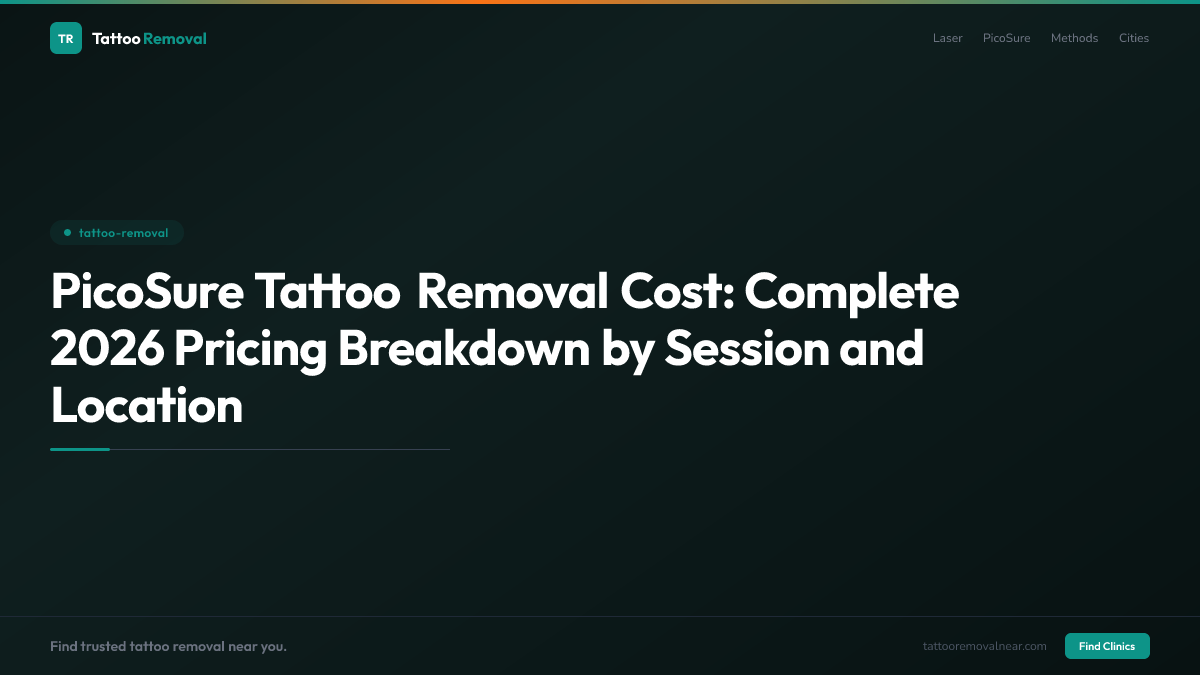 PicoSure Tattoo Removal Cost: Complete 2026 Pricing Breakdown by Session and Location