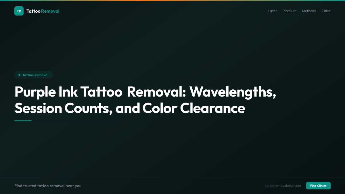 Purple Ink Tattoo Removal: Wavelengths, Session Counts, and Color Clearance