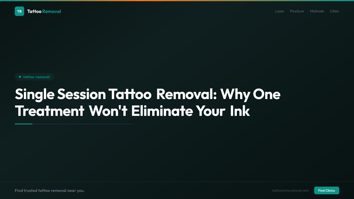Single Session Tattoo Removal: Why One Treatment Won't Eliminate Your Ink