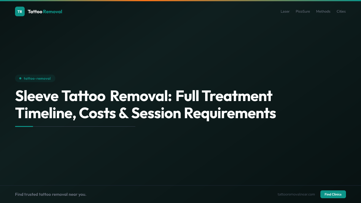 Sleeve Tattoo Removal: Full Treatment Timeline, Costs & Session Requirements