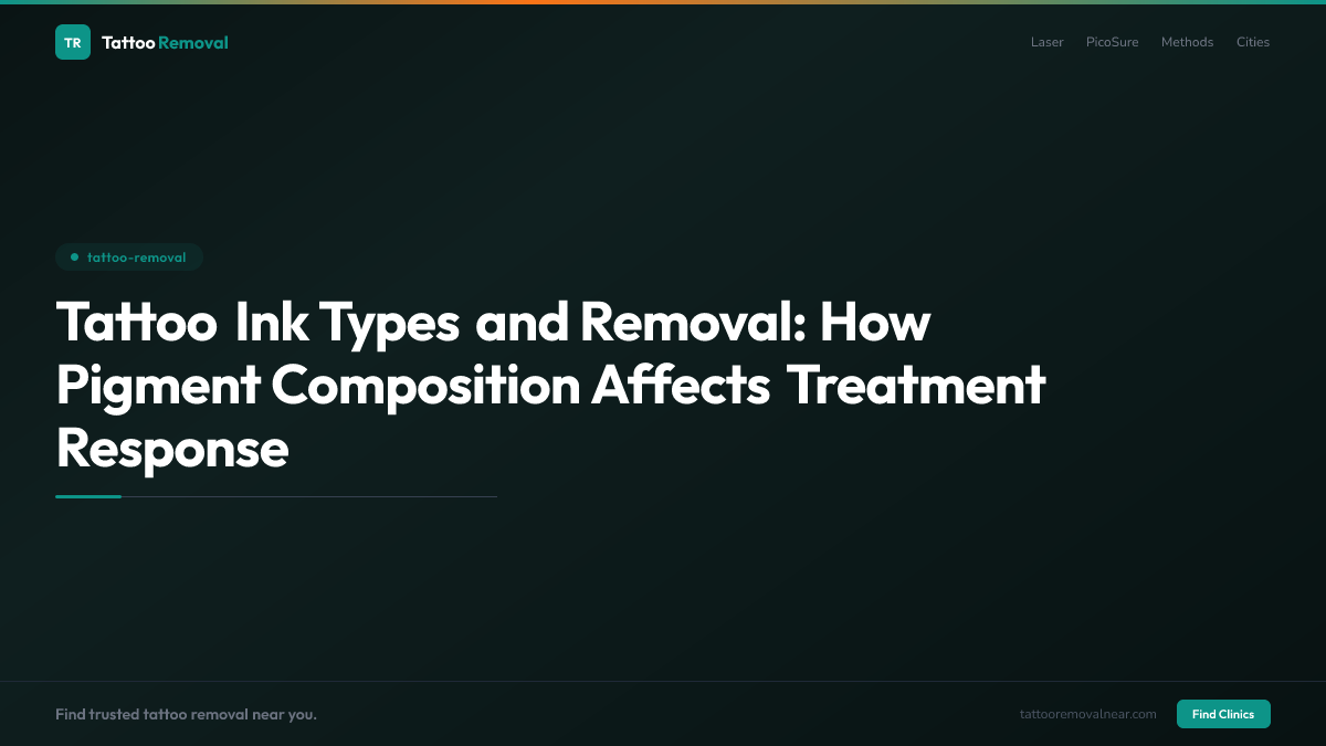 Tattoo Ink Types and Removal: How Pigment Composition Affects Treatment Response