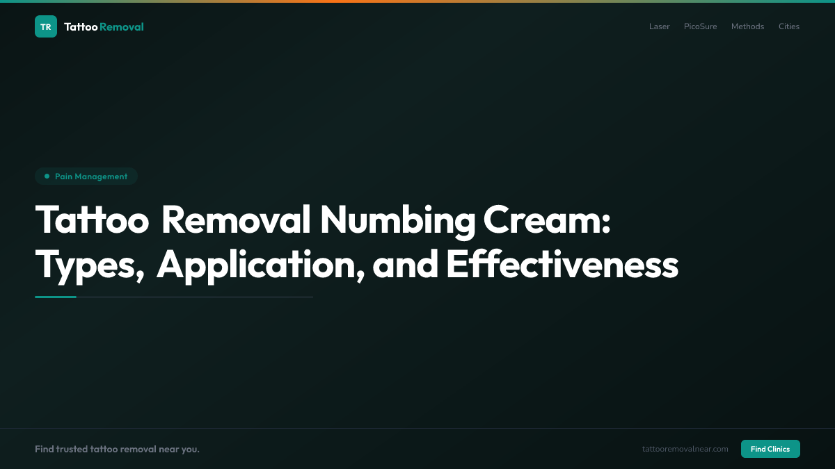 Tattoo Removal Numbing Cream: Types, Application, and Effectiveness